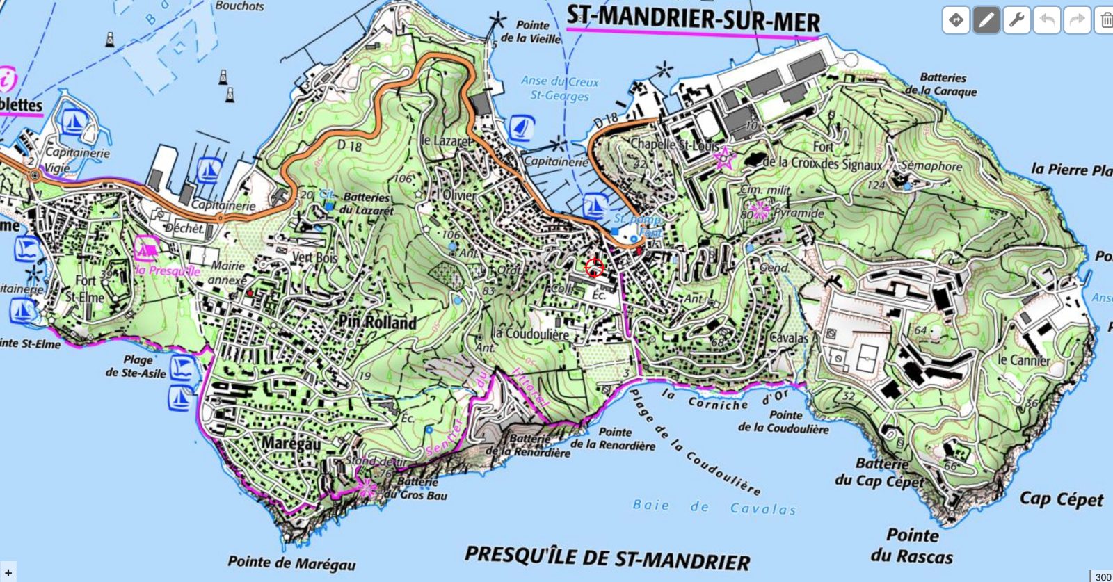 Tableau Ancien - Côte De Toulon Avec Vue Sur Saint Mandrier - Peinture Paysage
